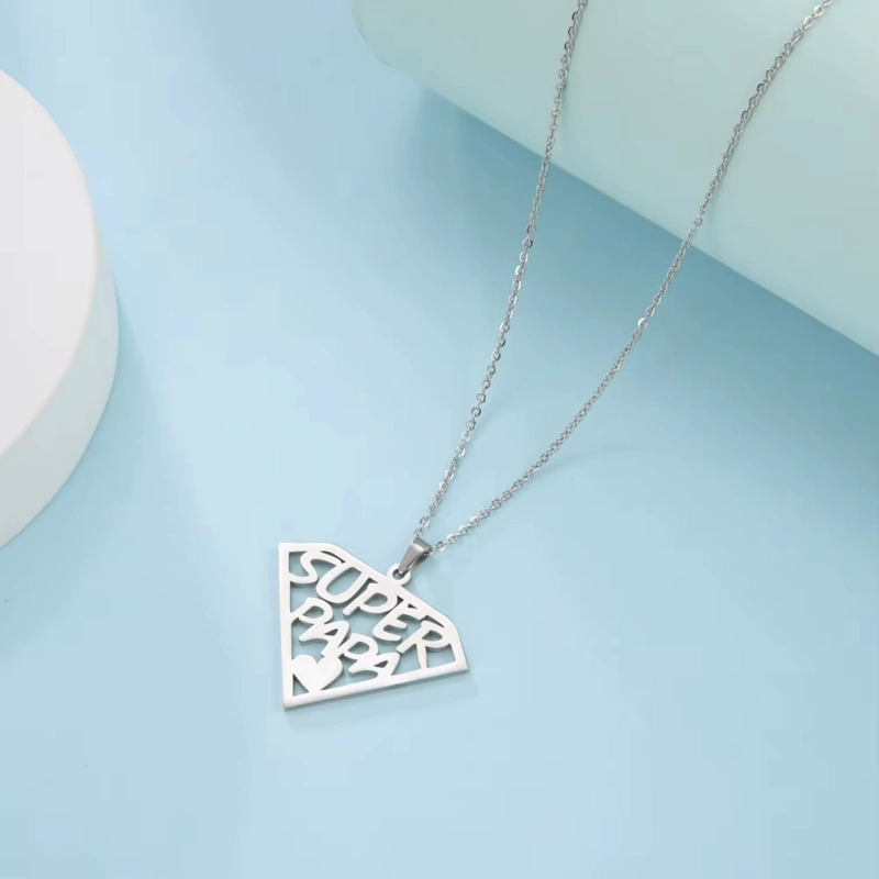 COLLAR SUPER PAPA ACERO PLATEADO - 2