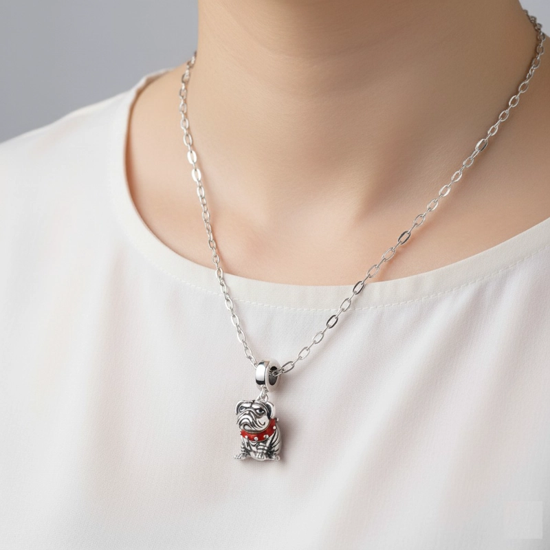 CHARM DIJE COLGANTE PLATA 925 BULLDOG INGLE S - 4