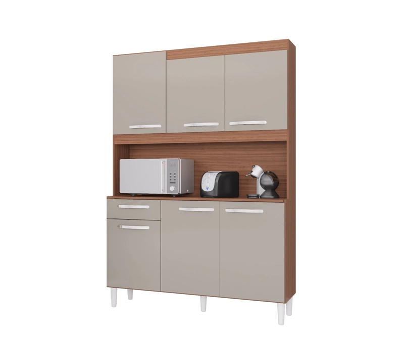 MUEBLE DE COCINA CARINE 6 PUERTAS CAPUCHINO OFF WHITE - 1