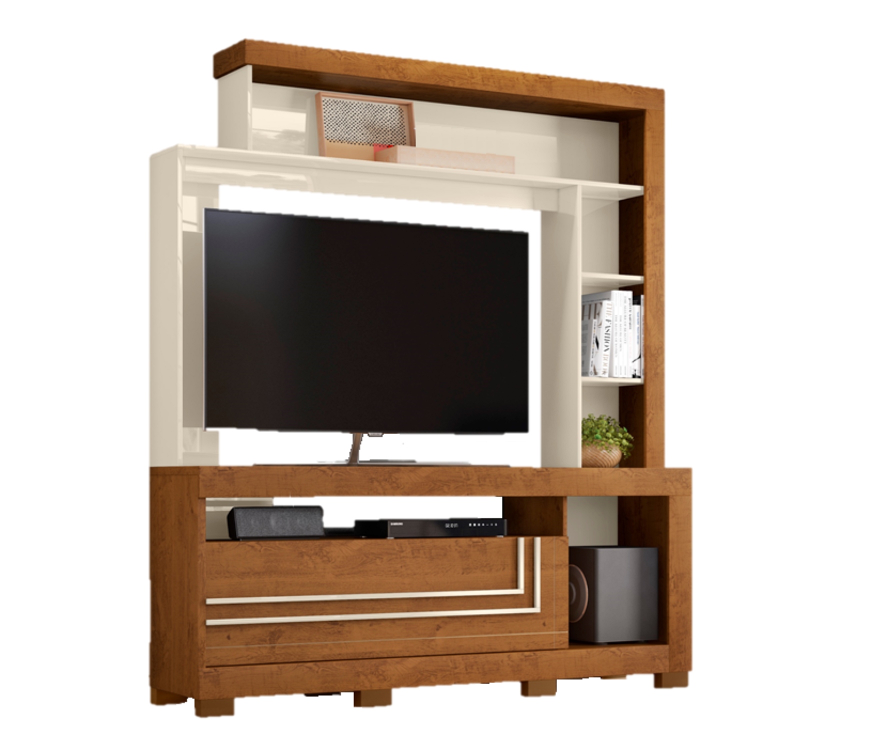 ESTANTE TAHUARI NICE CAFE CLARO NATURE OFF WHITE - 1