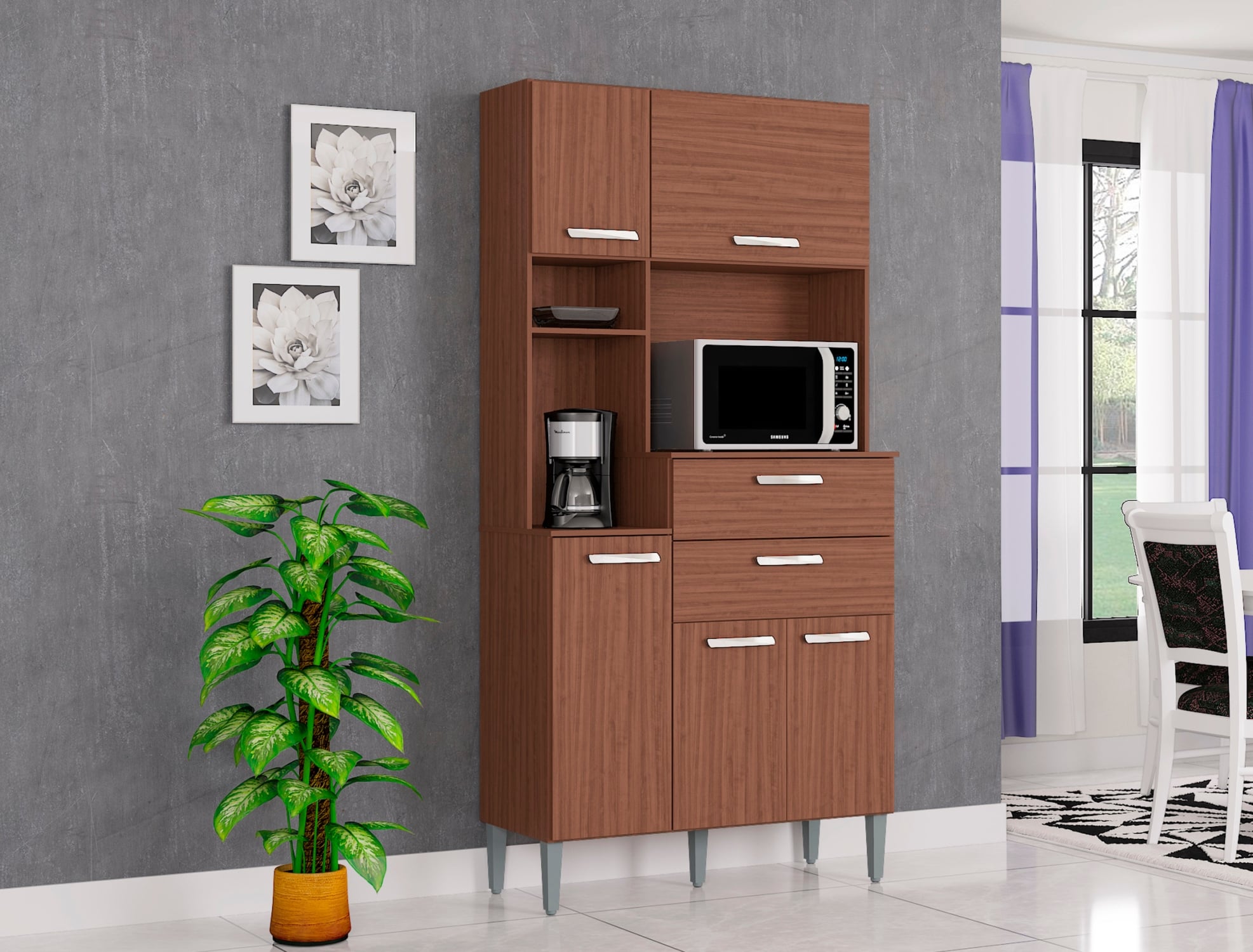 MUEBLE DE COCINA FLAVIA 5 PUERTAS CAPUCHINO - 2