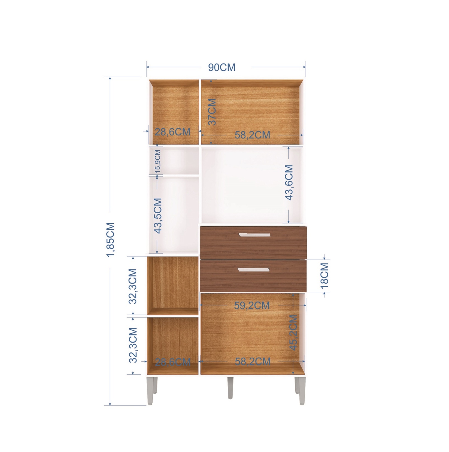 MUEBLE DE COCINA FLAVIA 5 PUERTAS CAPUCHINO - 3