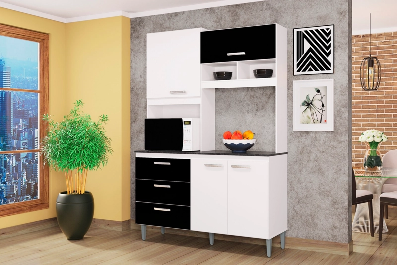 MUEBLE DE COCINA PILAR BLANCO/NEGRO - 2