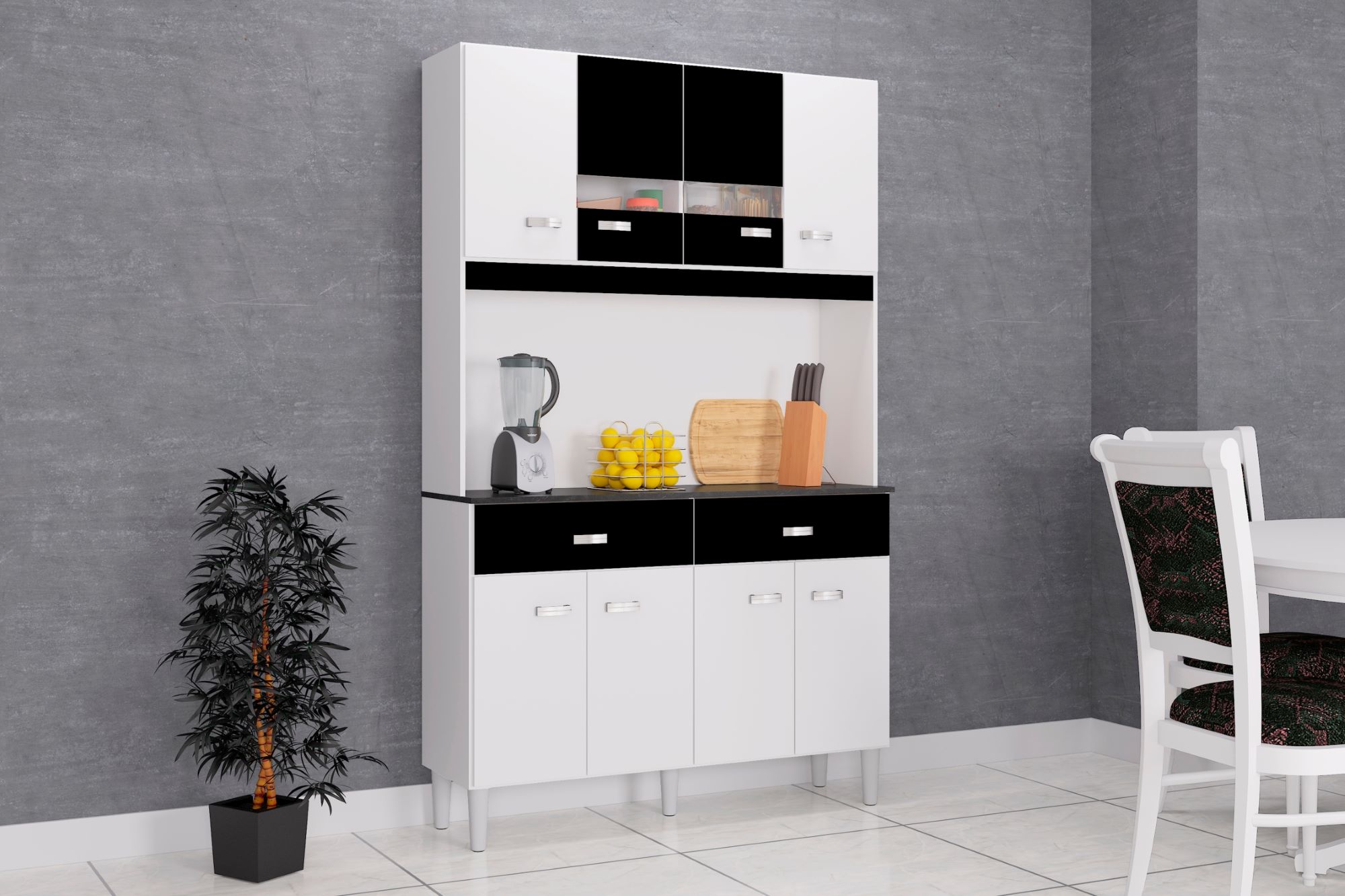 MUEBLE COCINA TAHUARI MANU 8 PUERTAS BLANCO - 2