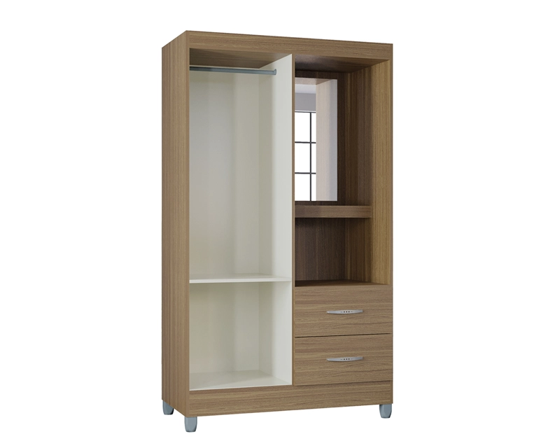 CLOSET 2 PUERTAS 2 CAJONES CON VIDRIO CORDOBA CASTAÑO - 3