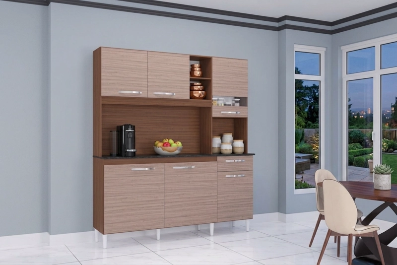 MUEBLE DE COCINA 6 PUERTAS 1 CAJON BARBARA CAPUCHINO/ALMENDRA - 3