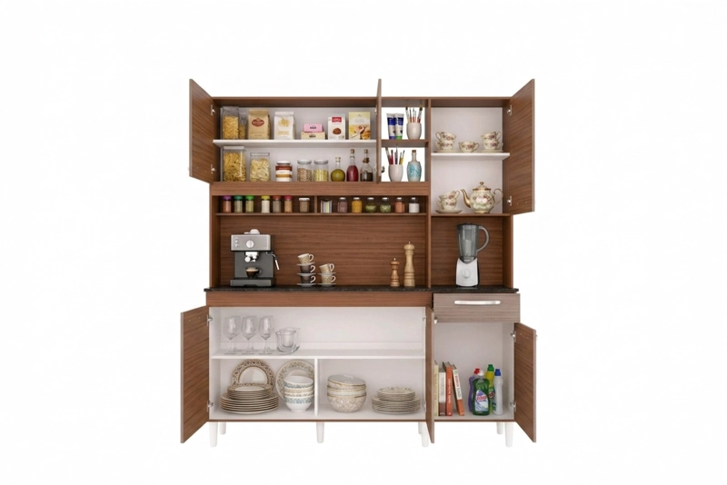 MUEBLE DE COCINA 6 PUERTAS 1 CAJON BARBARA CAPUCHINO/ALMENDRA - 4
