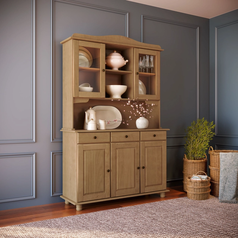 MUEBLE DE COCINA 5 PUERTAS 3 CAJONES MADERA PINO RUBI FREIJO - 2