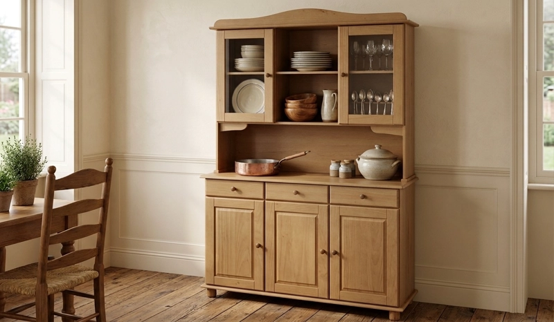 MUEBLE DE COCINA 5 PUERTAS 3 CAJONES MADERA PINO RUBI FREIJO - 3