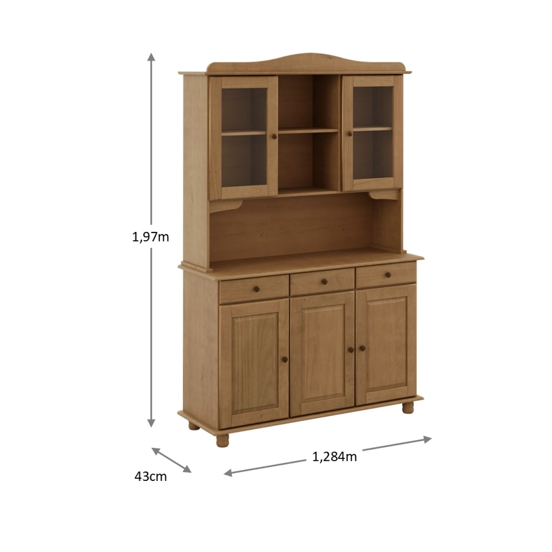 MUEBLE DE COCINA 5 PUERTAS 3 CAJONES MADERA PINO RUBI FREIJO - 5
