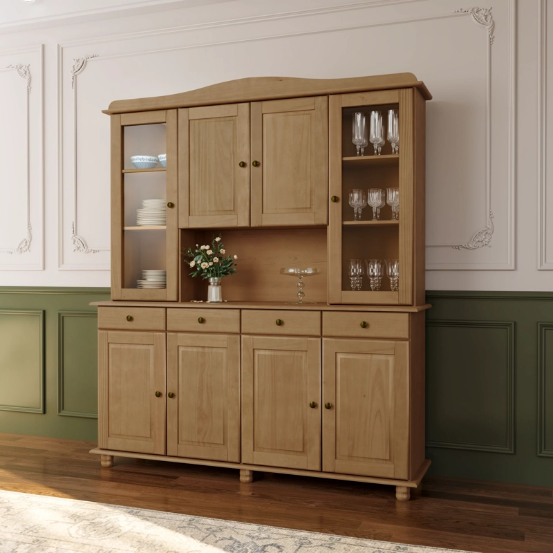 MUEBLE DE COCINA 8 PUERTAS 4 CAJONES MADERA PINO RUBI FREIJO - 2