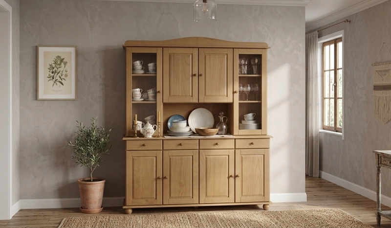 MUEBLE DE COCINA 8 PUERTAS 4 CAJONES MADERA PINO RUBI FREIJO - 3