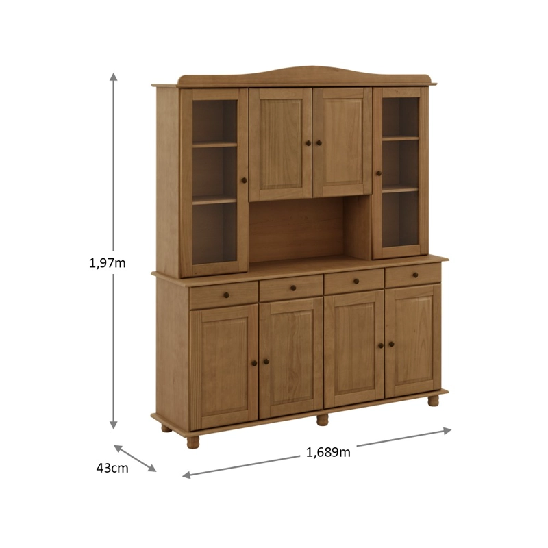 MUEBLE DE COCINA 8 PUERTAS 4 CAJONES MADERA PINO RUBI FREIJO - 5