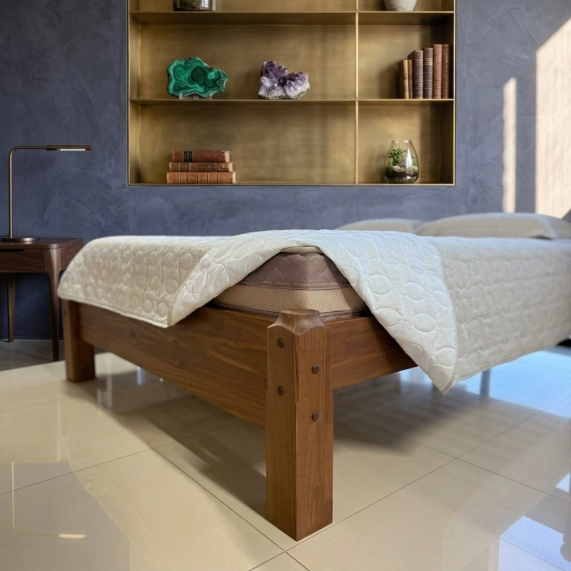 BASE DE CAMA DE MADERA PINO CASAL CAFE - 3