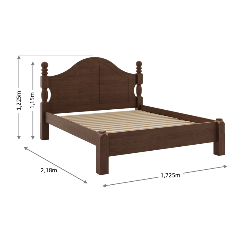 BASE DE CAMA DE MADERA PINO CASAL CAFE - 7