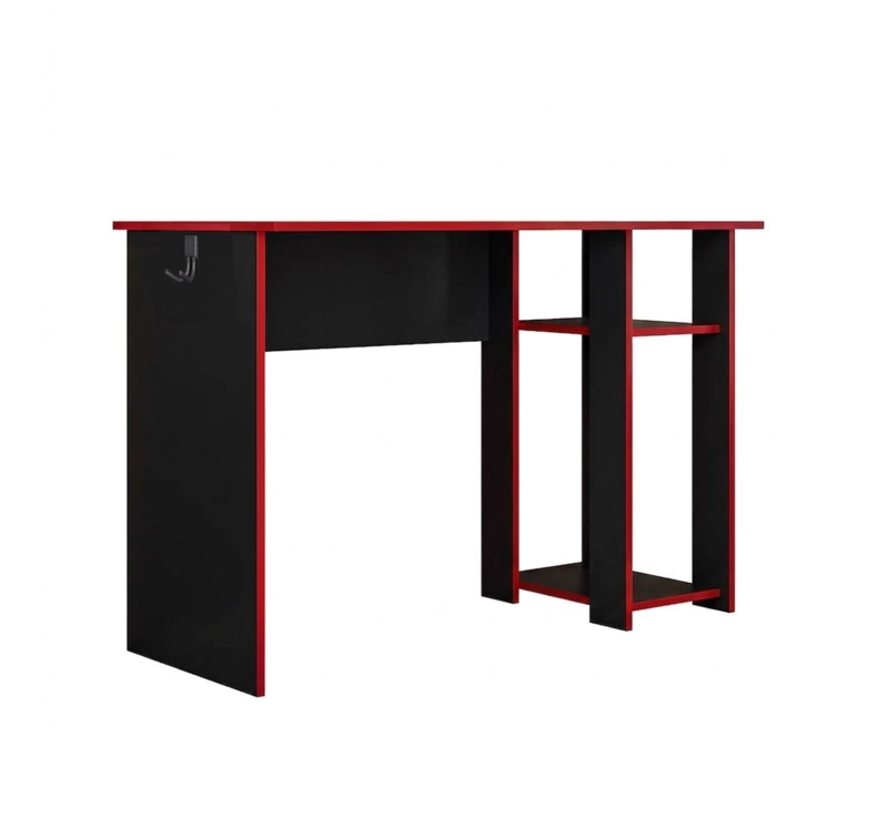 ESCRITORIO GAMER SLIM NEGRO/ROJO - 1