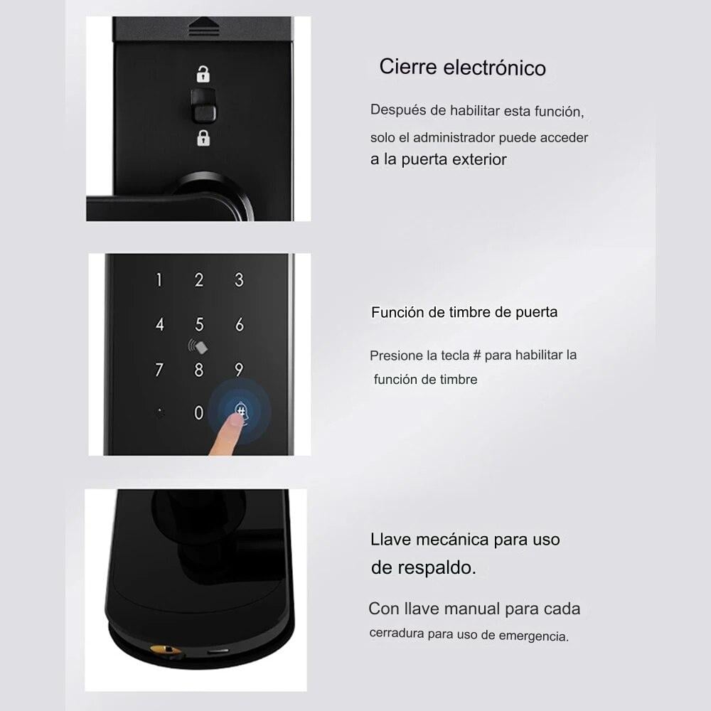 CERRADURA INTELIGENTE A230N WI-FI DERECHA + 5050 NEGRA / NICKEL - 5