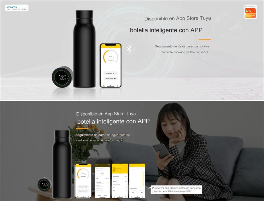 BOTELLA INTELIGENTESMARTLIFE TUYA CON BLUETOOTH DE 600 ML - 5