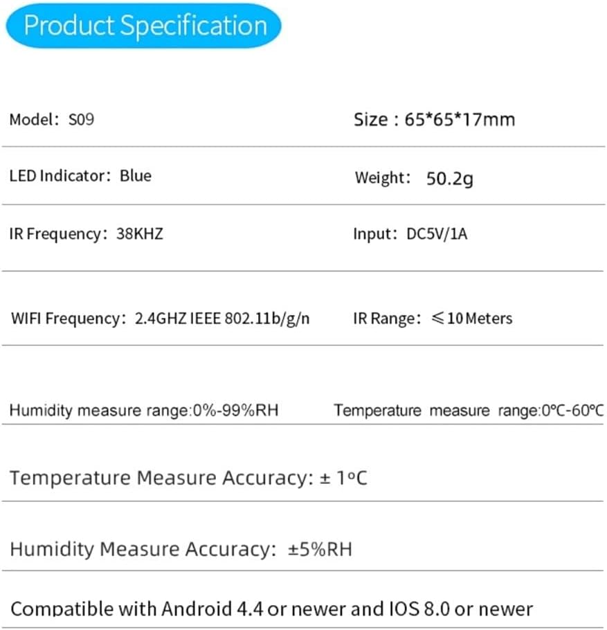 CONTROL REMOTO WI-FI SENSOR TEMPERATURA HUMEDAD - 7