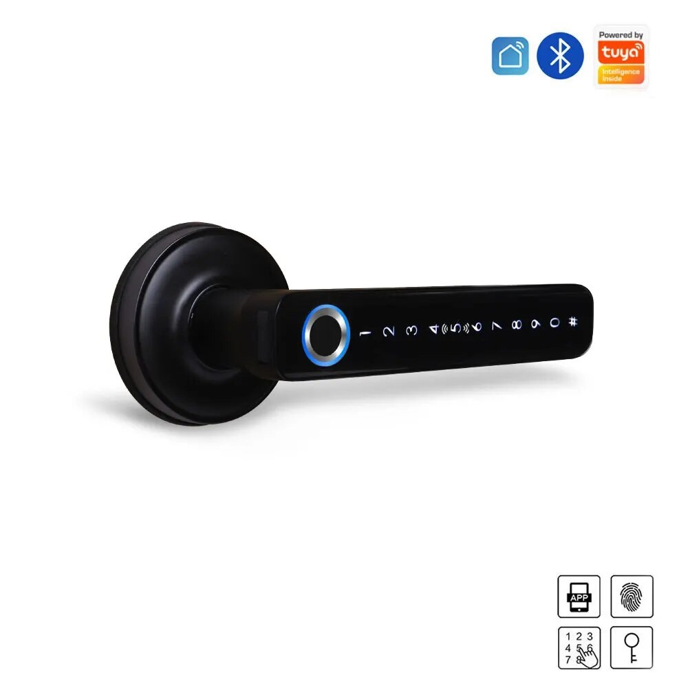 CERRADURA INTELIGENTE H168 BLUETOOTH + 5572 NEGRA NICKEL - 3