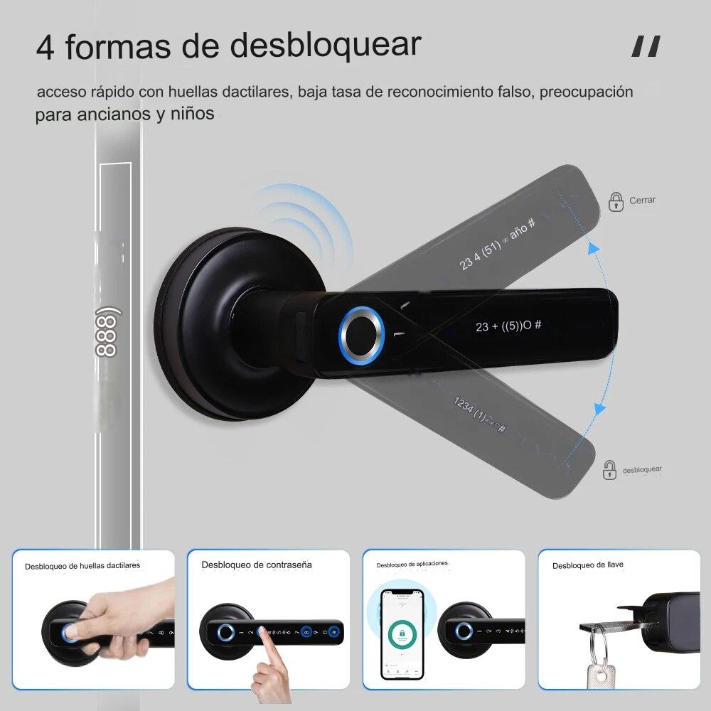 CERRADURA INTELIGENTE H168 BLUETOOTH + 5572 NEGRA NICKEL - 5