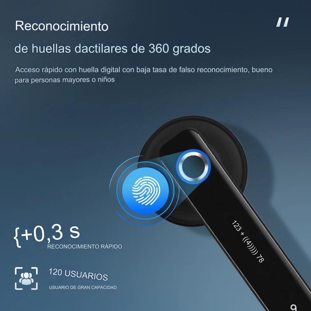 CERRADURA INTELIGENTE H168 BLUETOOTH + 5572 NEGRA NICKEL - 8