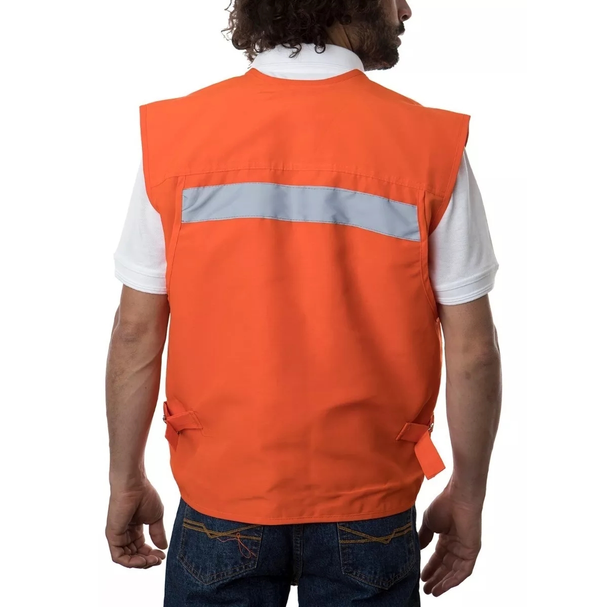 CHALECO HOMBRE JAYSON NARANJO GEÓLOGO POPLÍN REFLECTANTE MULTIBOLSILLOS JNDT26071N - 3