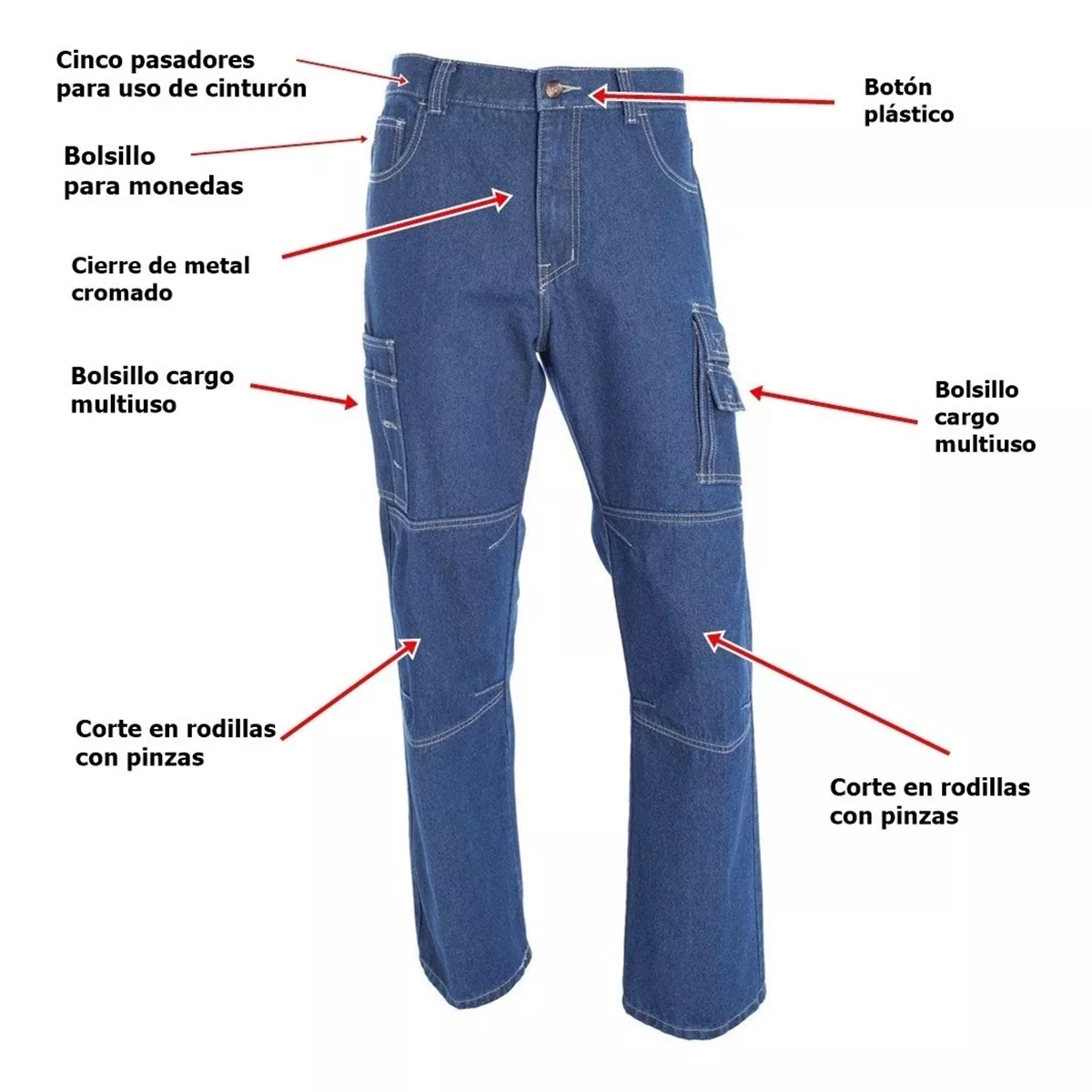 JEANS CARGO MULTIBOLSILLOS HOMBRE - ROPA DE TRABAJO - 5
