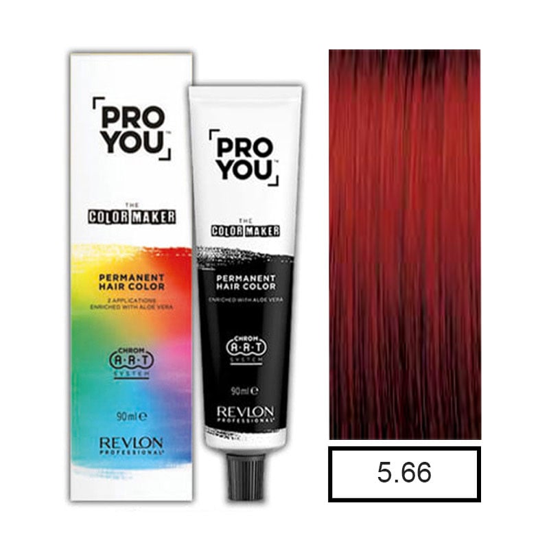 TINTURA CABELLO REVLON 5.66 PRO YOU CASTAÑO CLARO ROJO INTENSO 90 ML - 1