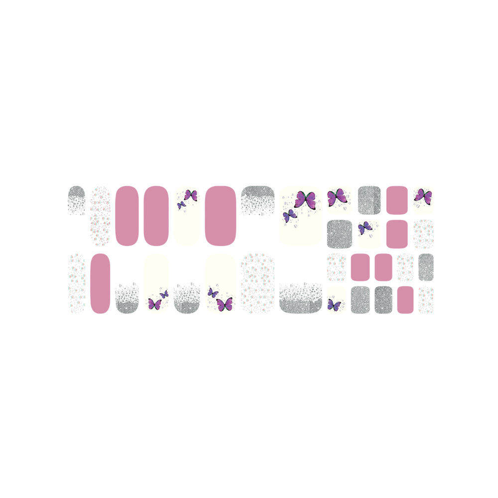 UÑAS STICKER TIOLLA EFECTO GEL BUTTERFLY GARDEN PINK - 2