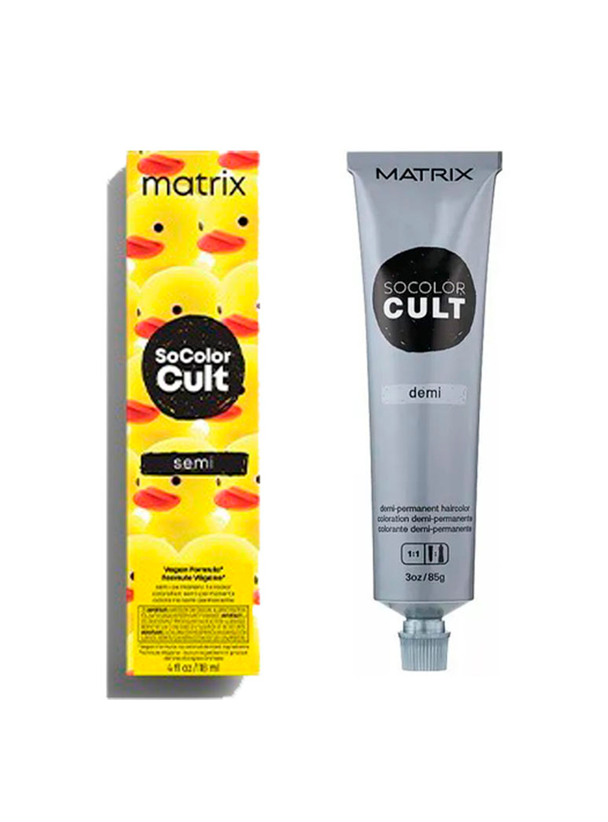 TINTURA MATRIX SOCOLOR CULT FANTASÍA SIN AMONÍACO PATO DE HULE AMARILLO 118 ML - 1