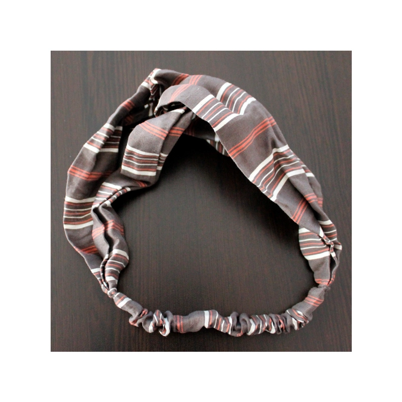 CINTILLO ELASTICO PARA CABELLO RAYAS COLOR MARRON - 1