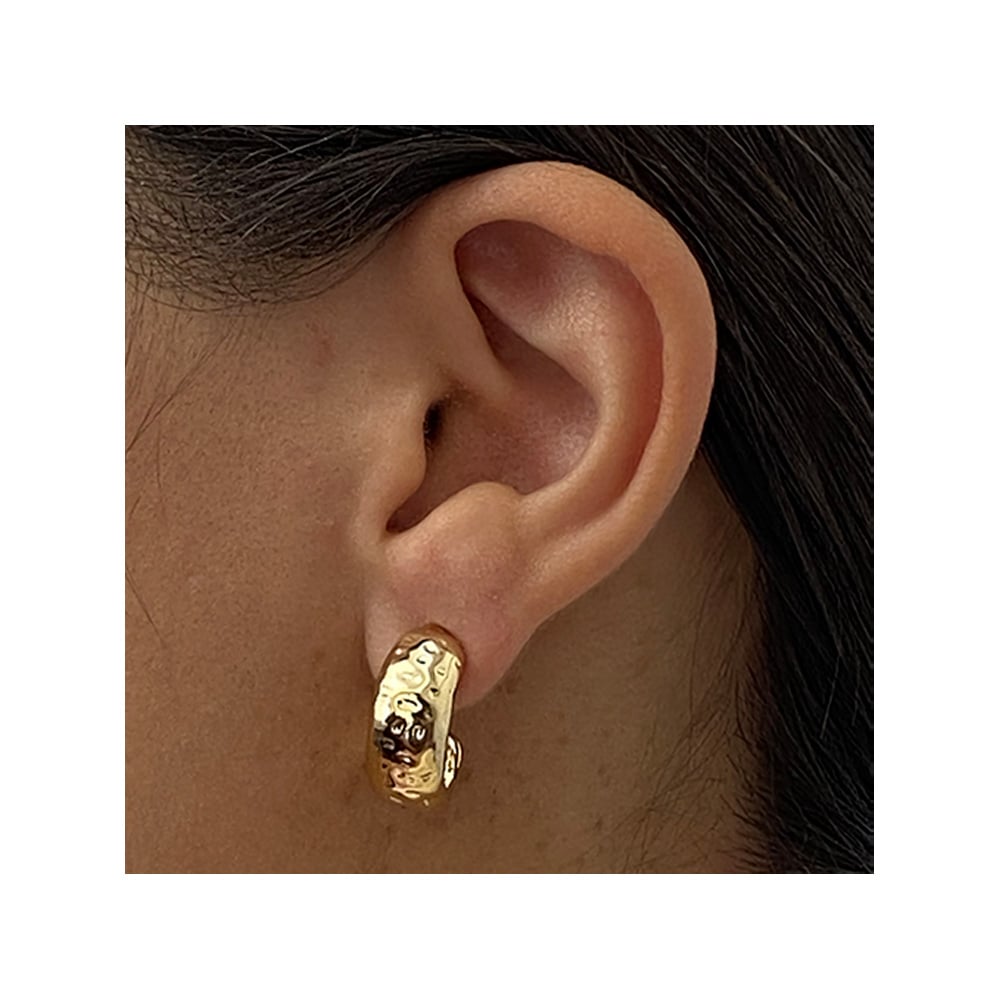 AROS ACERO LIA VICTORIA ARGOLLAS CON GRABADO COLOR DORADO - 2