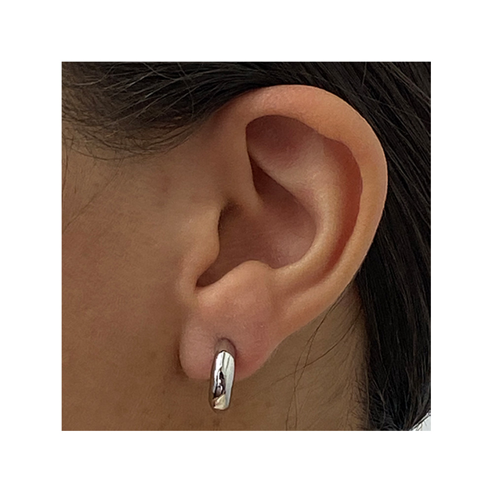 AROS ACERO LIA VICTORIA MINI ARGOLLAS LISOS COLOR PLATEADO - 2