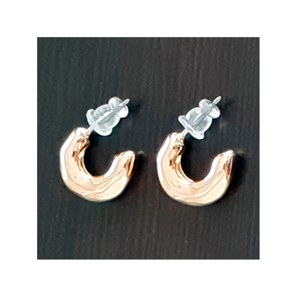 AROS ACERO LIA VICTORIA MINI ARGOLLAS LISOS COLOR DORADO - 1