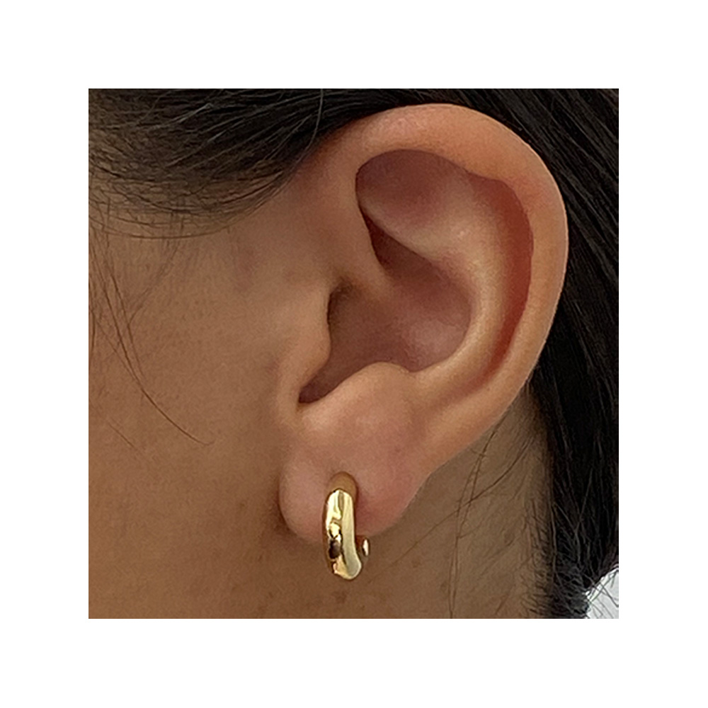 AROS ACERO LIA VICTORIA MINI ARGOLLAS LISOS COLOR DORADO - 2