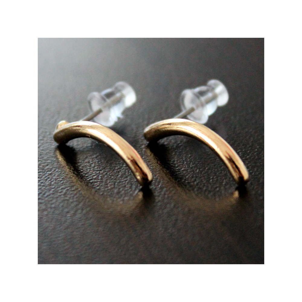 AROS ACERO LIA VICTORIA CURVOS COLOR DORADO - 1