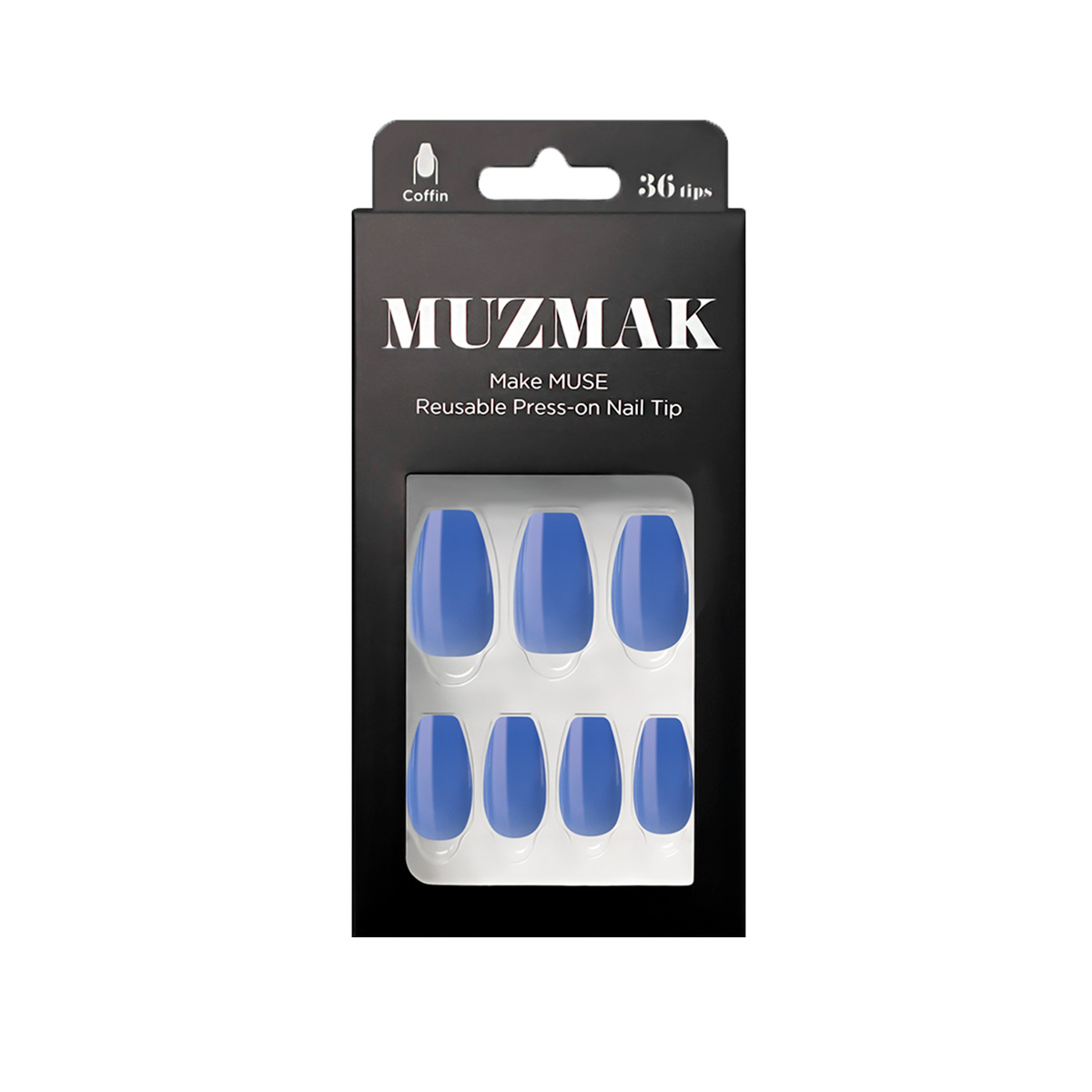 UÑAS POSTIZAS MUZMAK PRESS ON MYSTIC BLUE COFFIN 36 UND - 1