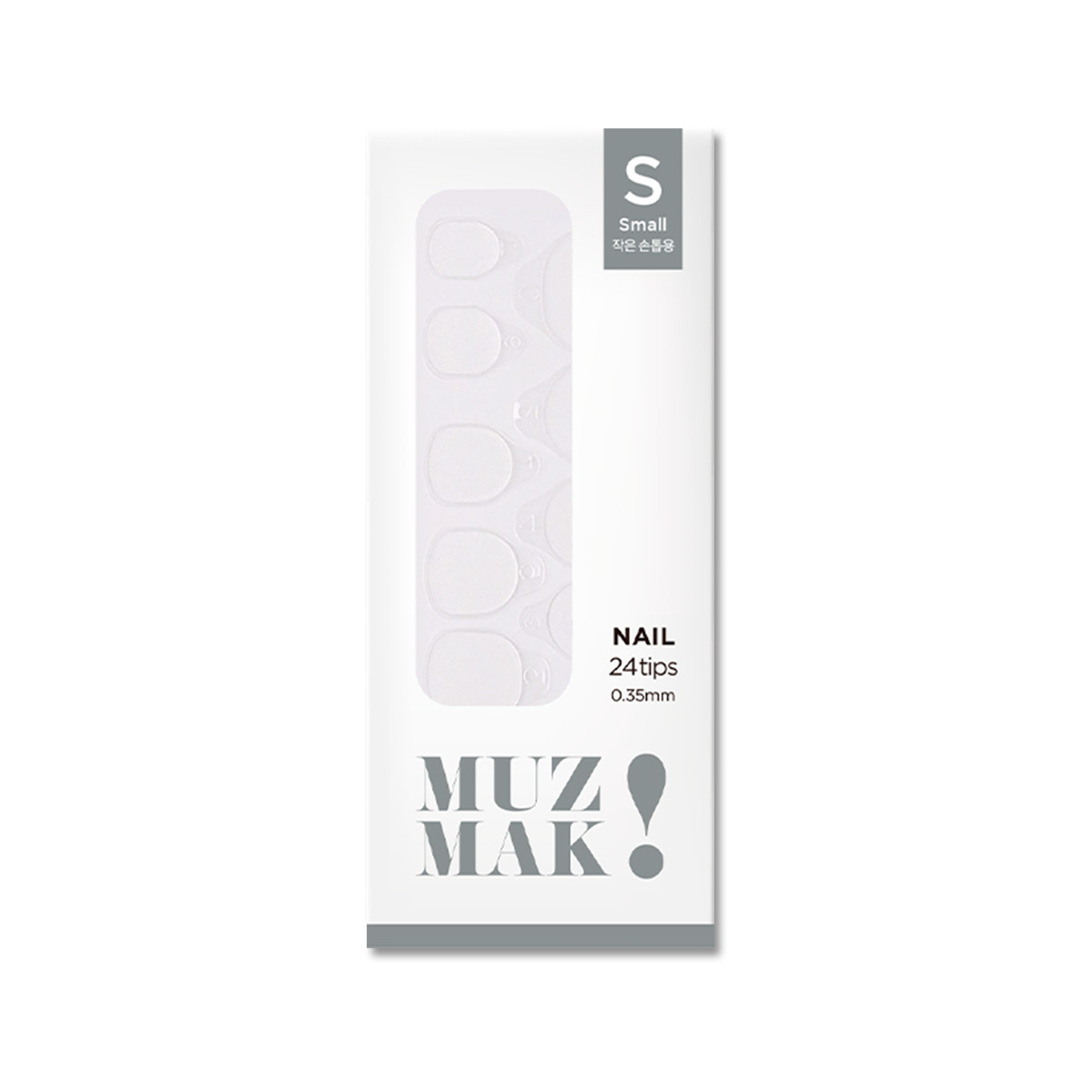 MUZMAK - TIPS ADHESIVOS PARA REUTILIZAR UÑAS PRESS ON TALLA S 24 U. - 1