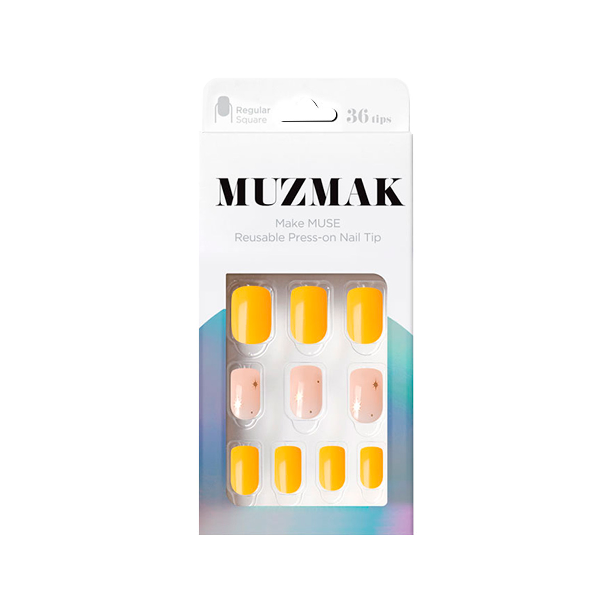 UÑAS POSTIZAS MUZMAK PRESS ON STARLIGHT REGULAR SQUARE 36 UND - 1
