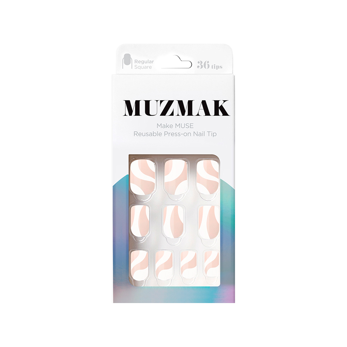 MUZMAK - UÑAS PRESS ON EGO WAVE REGULAR SQUARE 36 U. - 1