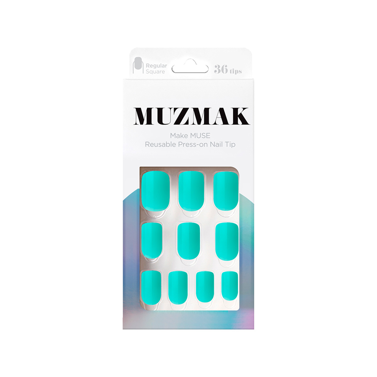MUZMAK - UÑAS PRESS ON FRESH CANDY REGULAR SQUARE 36 U. - 1