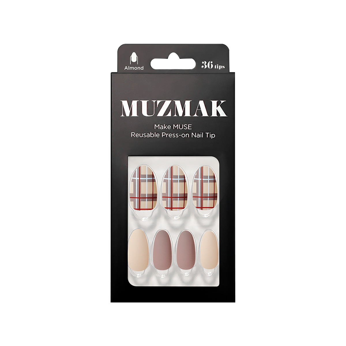 UÑAS POSTIZAS MUZMAK PRESS ON COZY SAND ALMOND 36 UND - 1