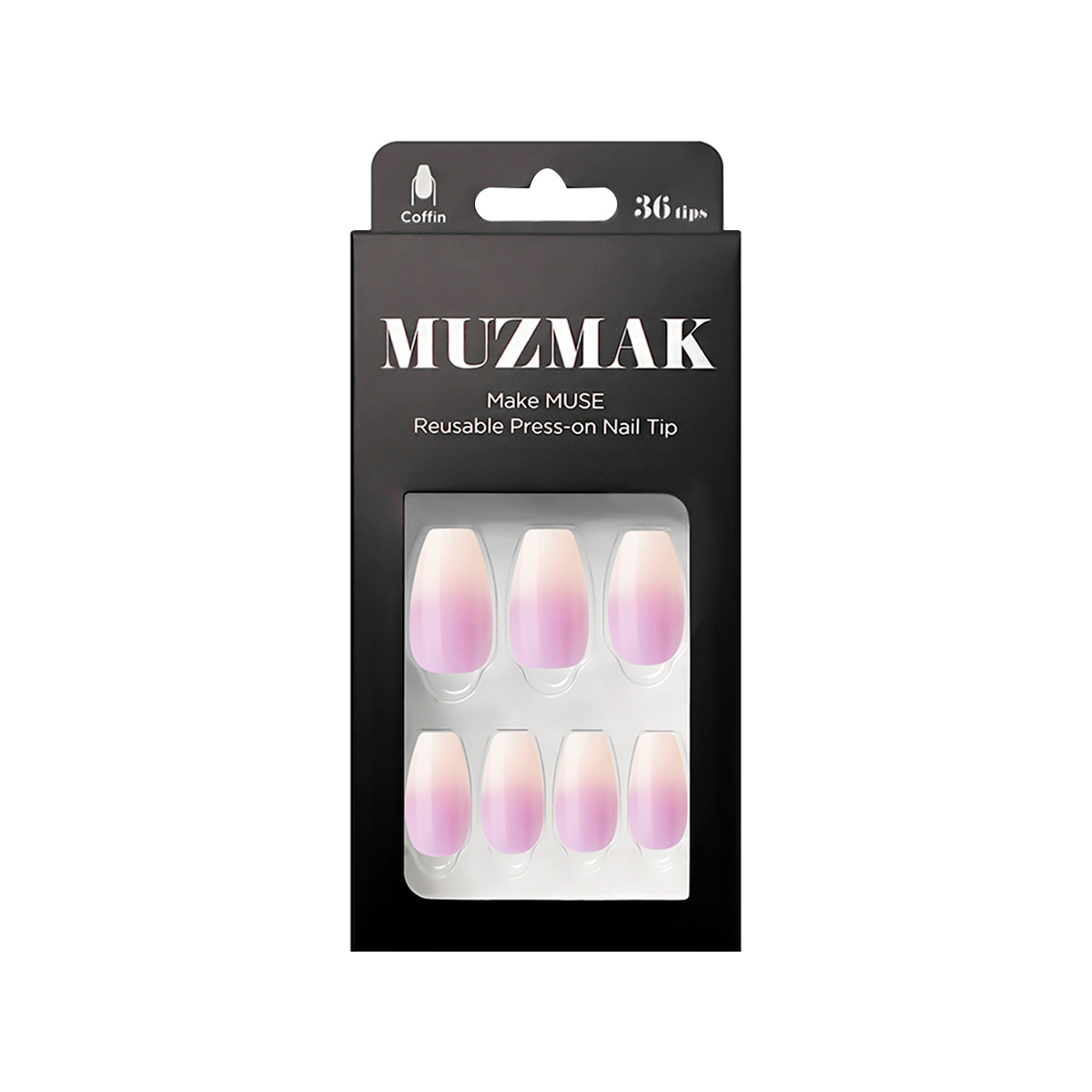 UÑAS POSTIZAS MUZMAK PRESS ON DOWNY COFFIN 36 UND - 1