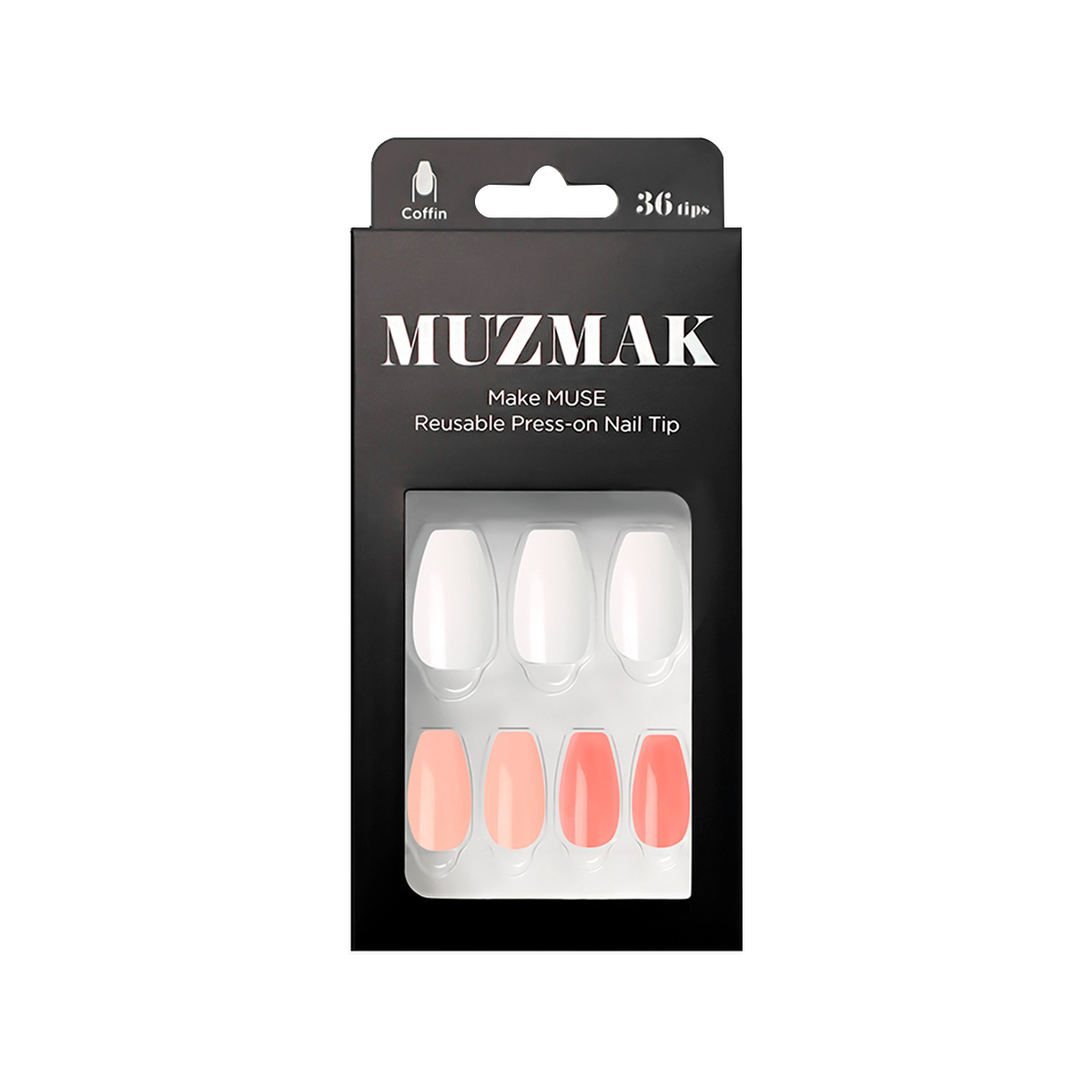 UÑAS POSTIZAS MUZMAK PRESS ON YOGHURT SYRUP COFFIN 36 UND - 1