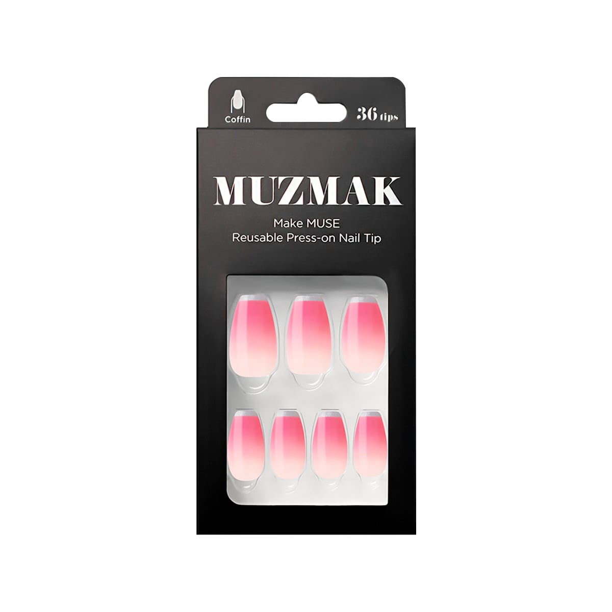 UÑAS POSTIZAS MUZMAK PRESS ON BARE PINK COFFIN 36 UND - 1