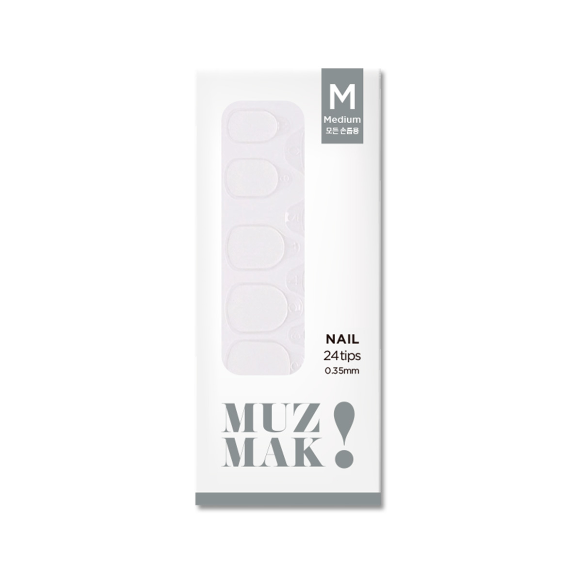 MUZMAK - TIPS ADHESIVOS PARA REUTILIZAR UÑAS PRESS ON TALLA M 24 U. - 1