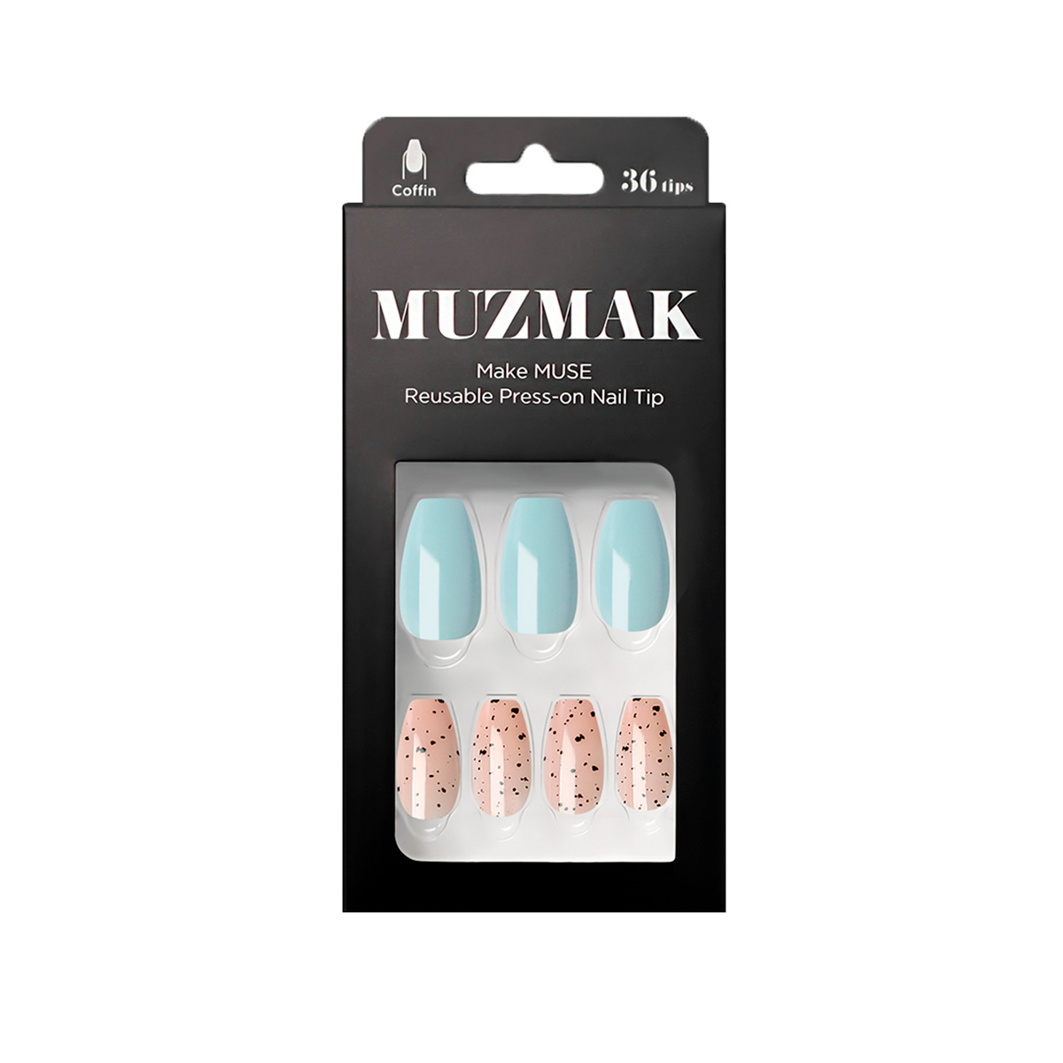 UÑAS POSTIZAS MUZMAK PRESS ON SUGAR CEREAL COFFIN 36 UND - 1