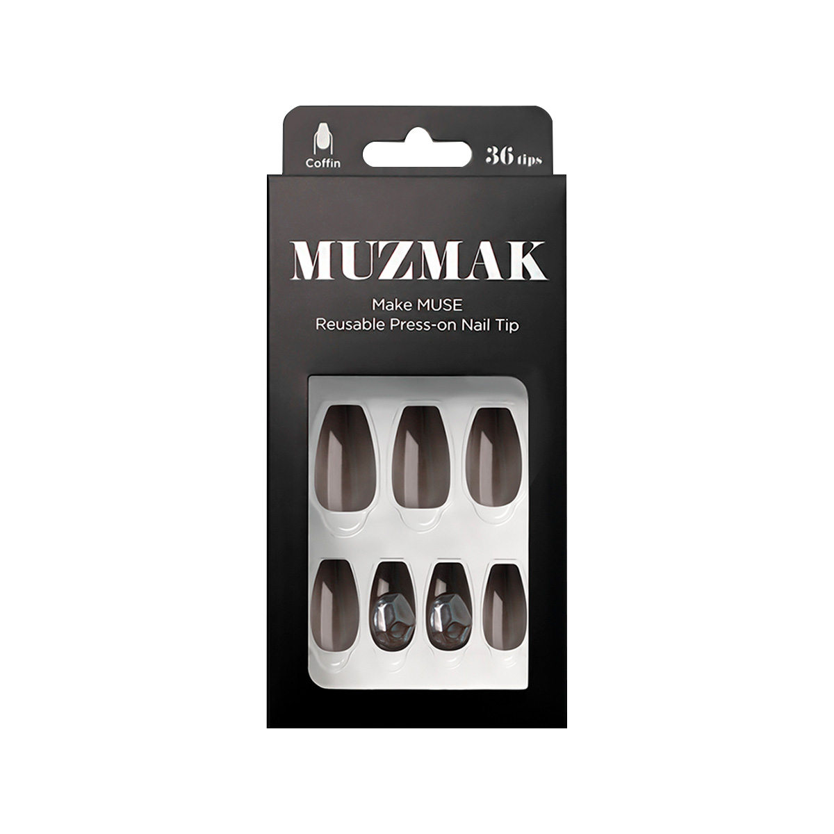 UÑAS POSTIZAS MUZMAK PRESS ON STONE ICE COFFIN 36 UND - 1