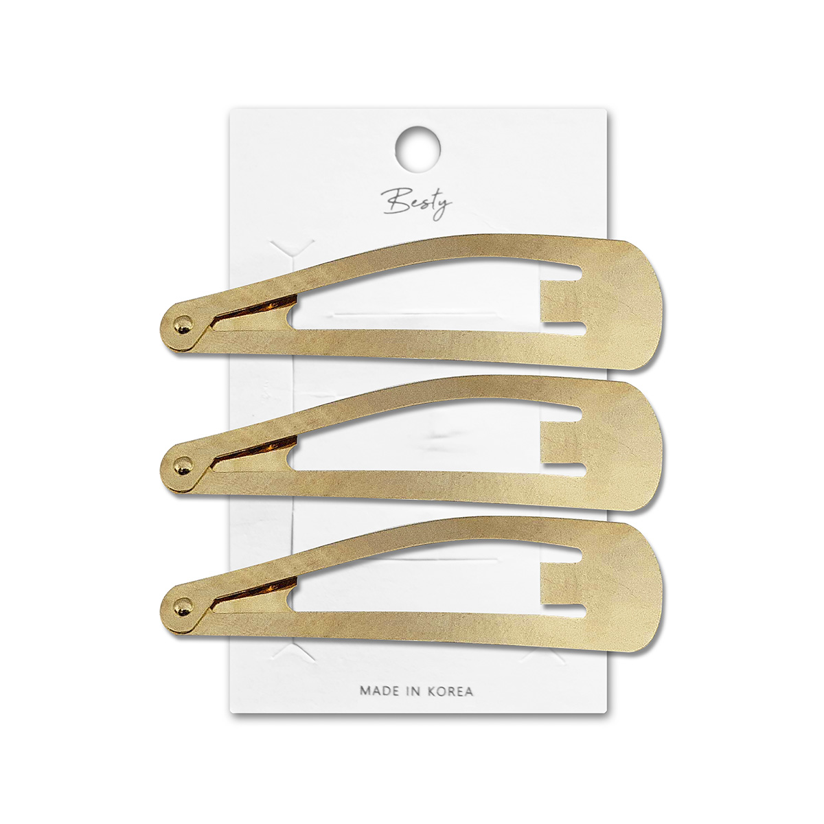 SET CLIP ACERO BESTY OVALADO DORADO 3U DORADO - 1